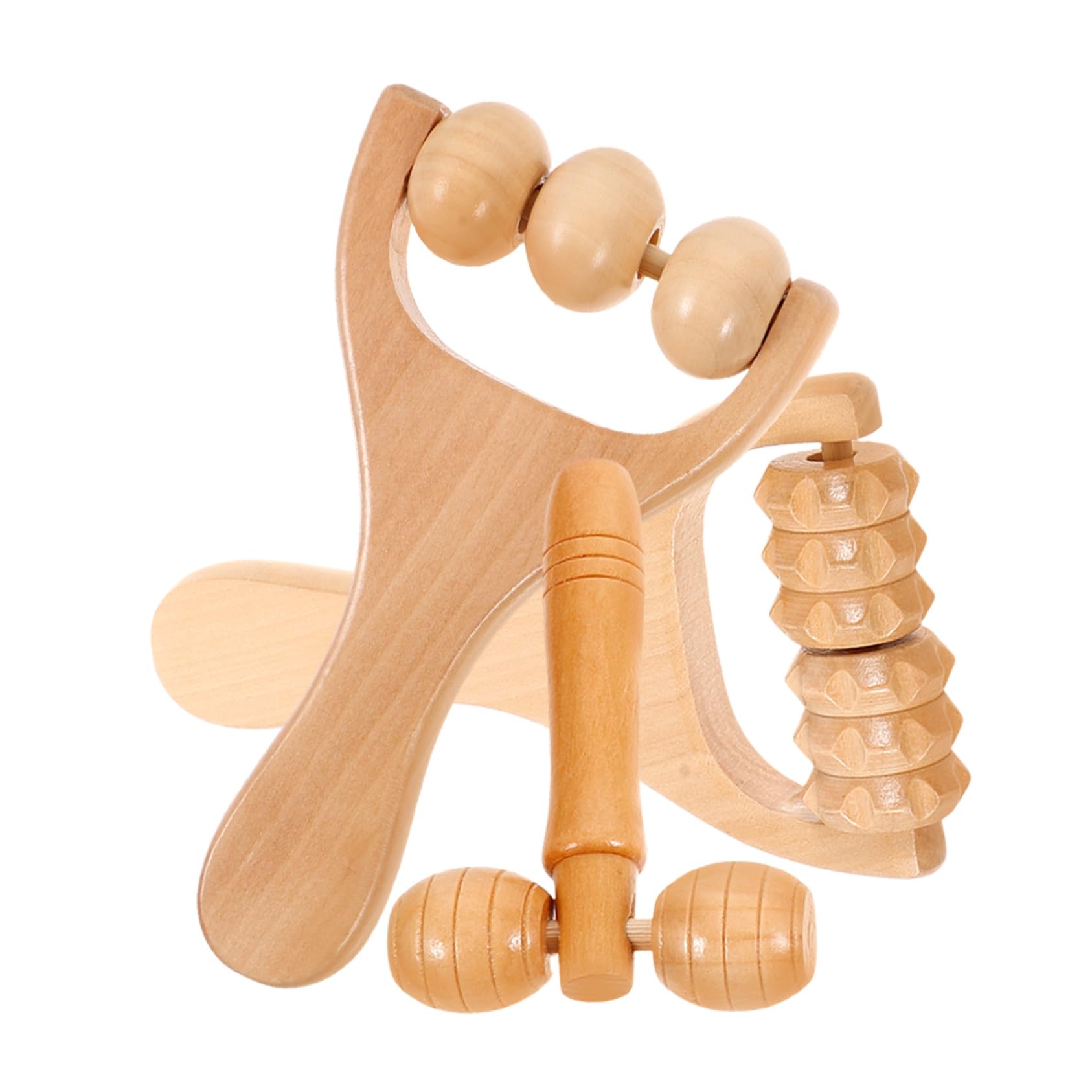 FOMIYES Sets Finger Roller for Muscle Relief Wooden Massage Roller for Legs Face Back Neck Shoulder Deep Tissue Massage Stick
