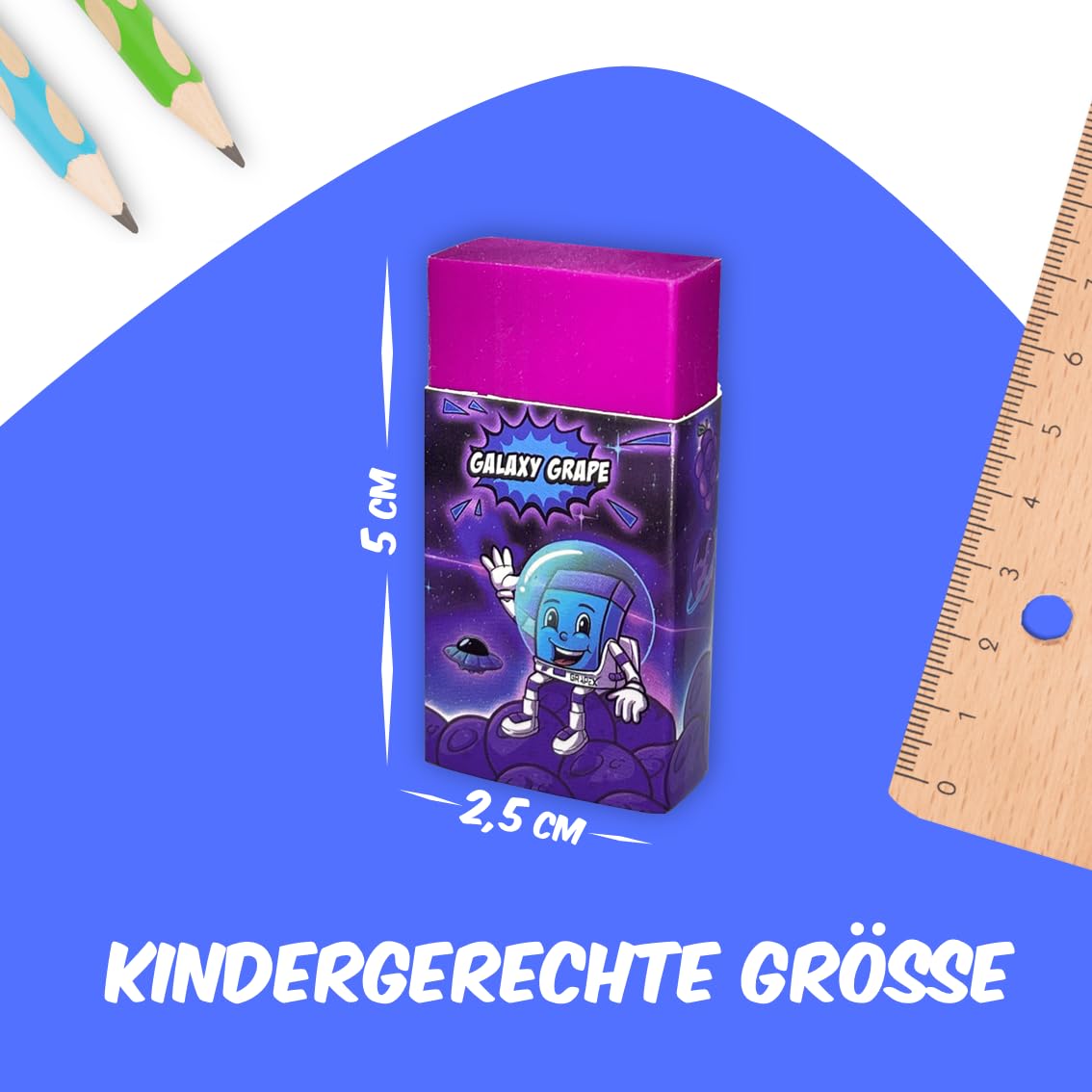 BAZIC Duft-Radiergummis Mit Fruchtigen Aromen – 5 Lustige Frucht-Radierer Für Schule, Büro & Kunst