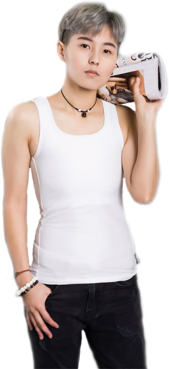 BaronHongBamboo Charcoal Fiber Chest Binder Cotton Tank Top for Tomboy Trans Lesbian