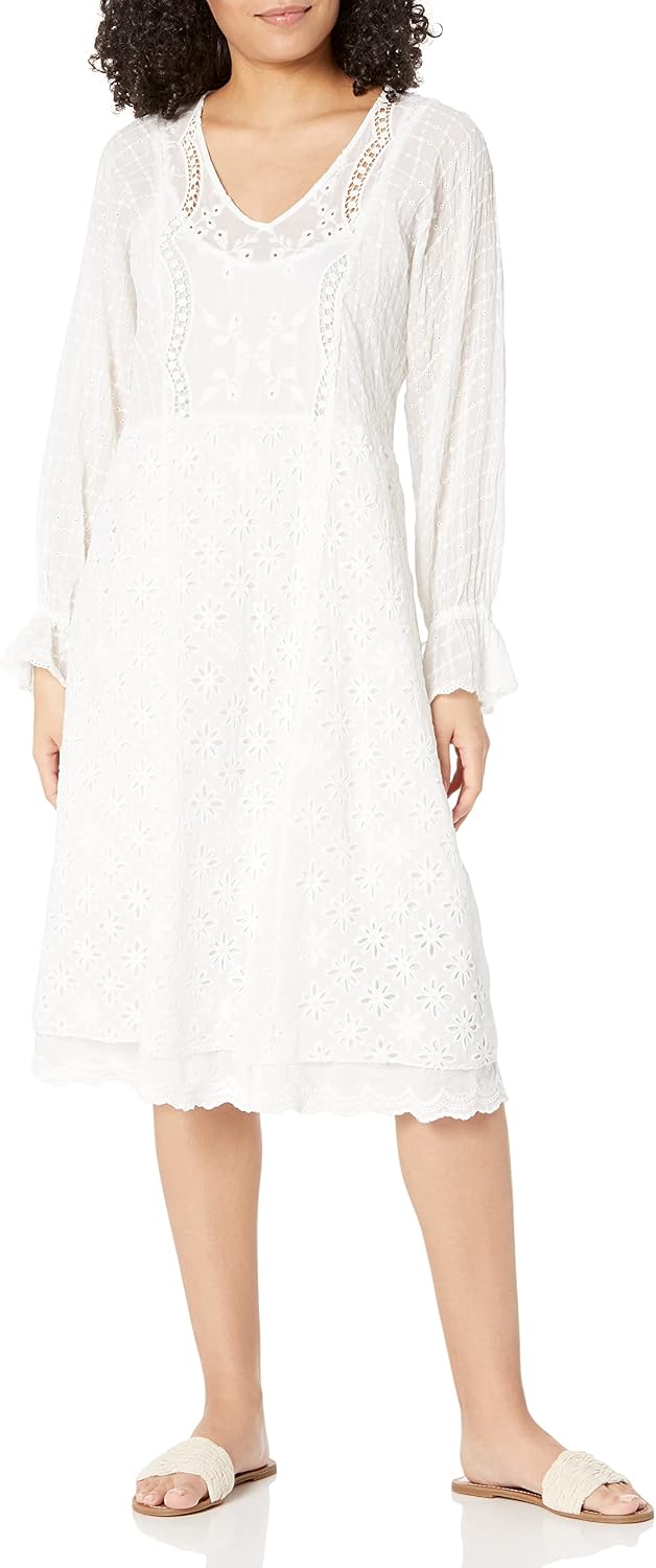 Long Sleeve Eyelet Dress 