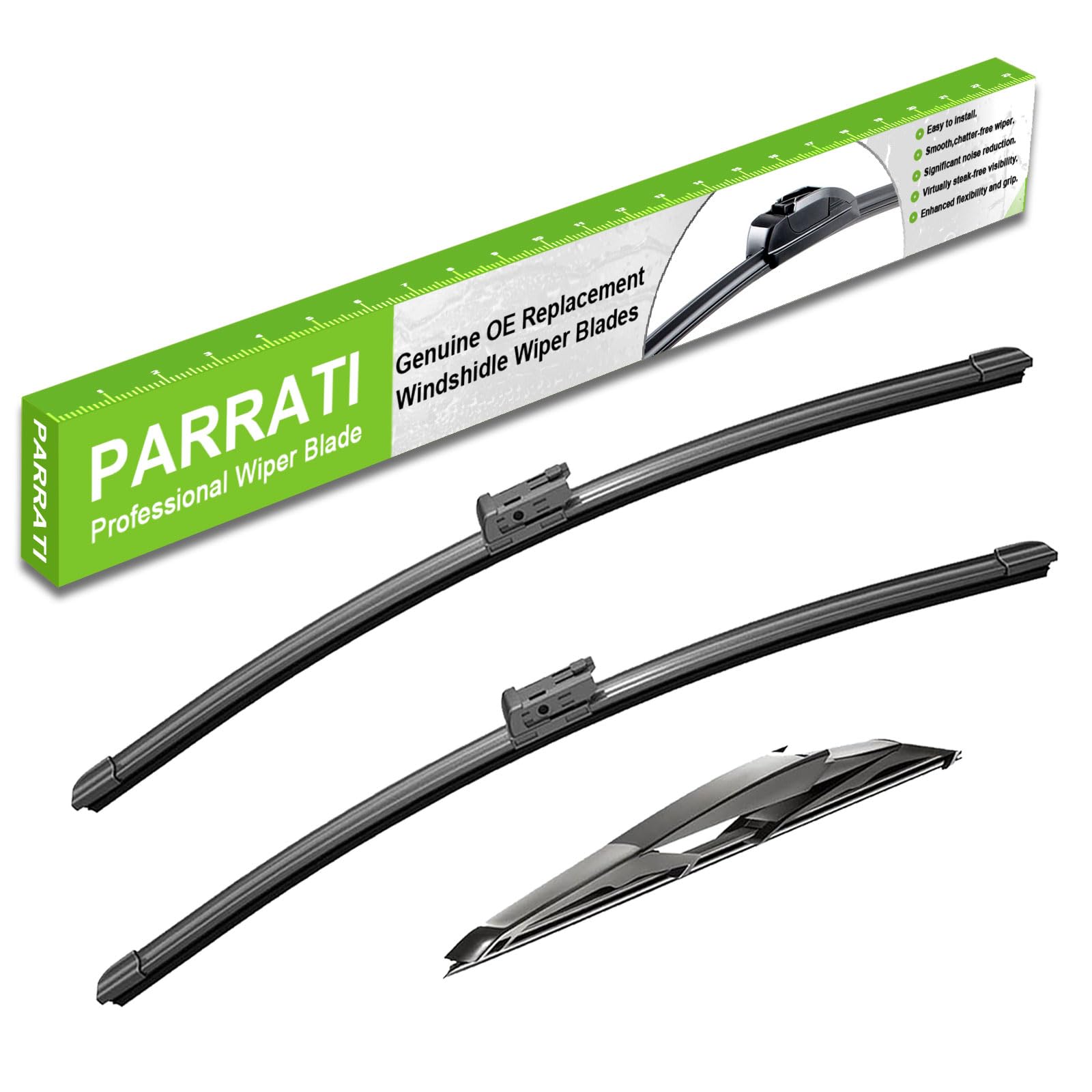 PARRATI® Windshield Wipers for Mazda CX-9 2016-2024,24"+18" Front and 14" Rear,OEM Replacement Wiper Blades,Quiet & Streak-Free(Set of 3)