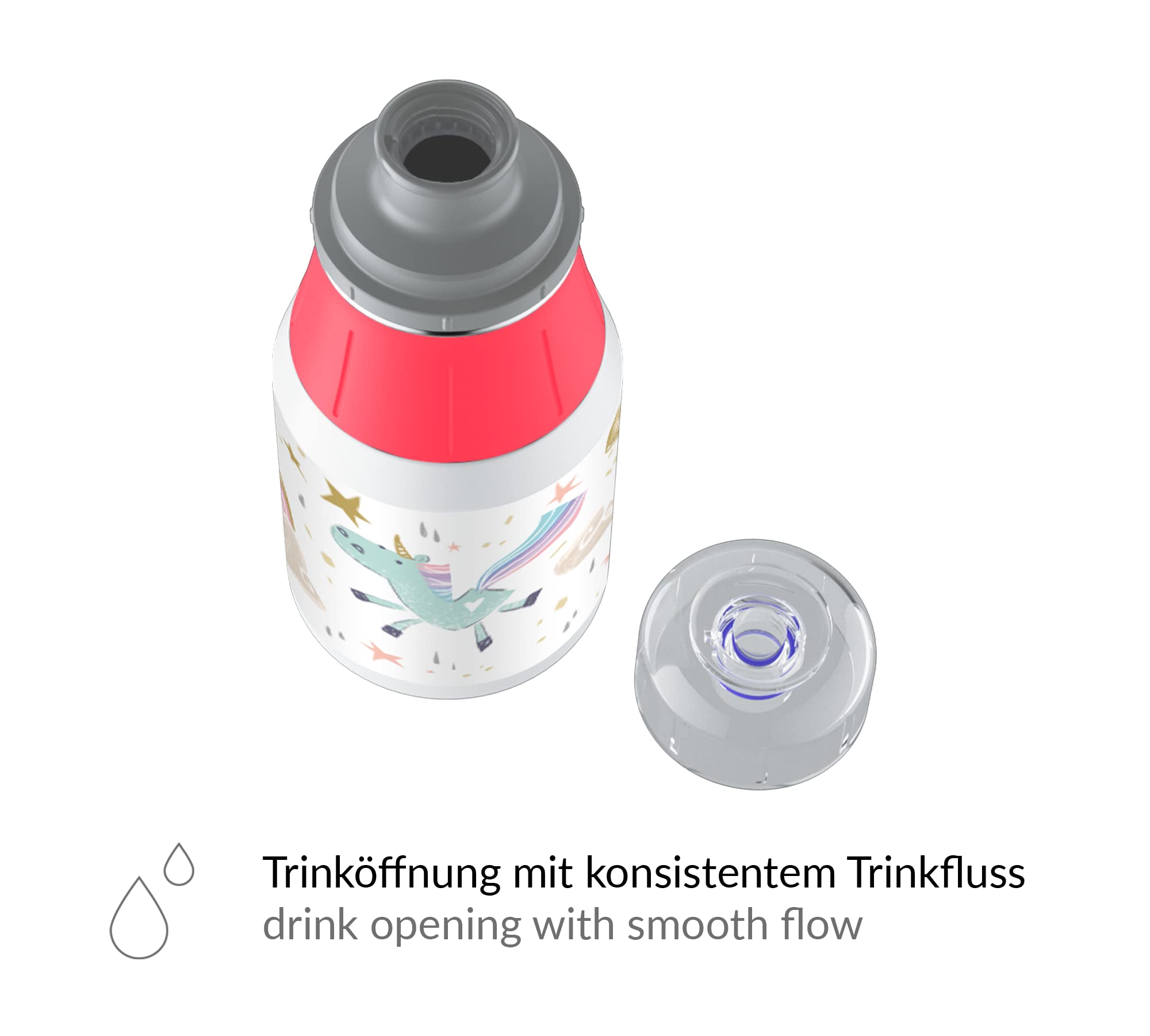 alfi KIDS BOTTLE 400ml, rainbow, Kindertrinkflasche aus Edelstahl, absolut dicht mit Drehverschluss, leicht und robuste Flasche, für Kohlensäure, ohne Fingerabdrücke, BPA-frei