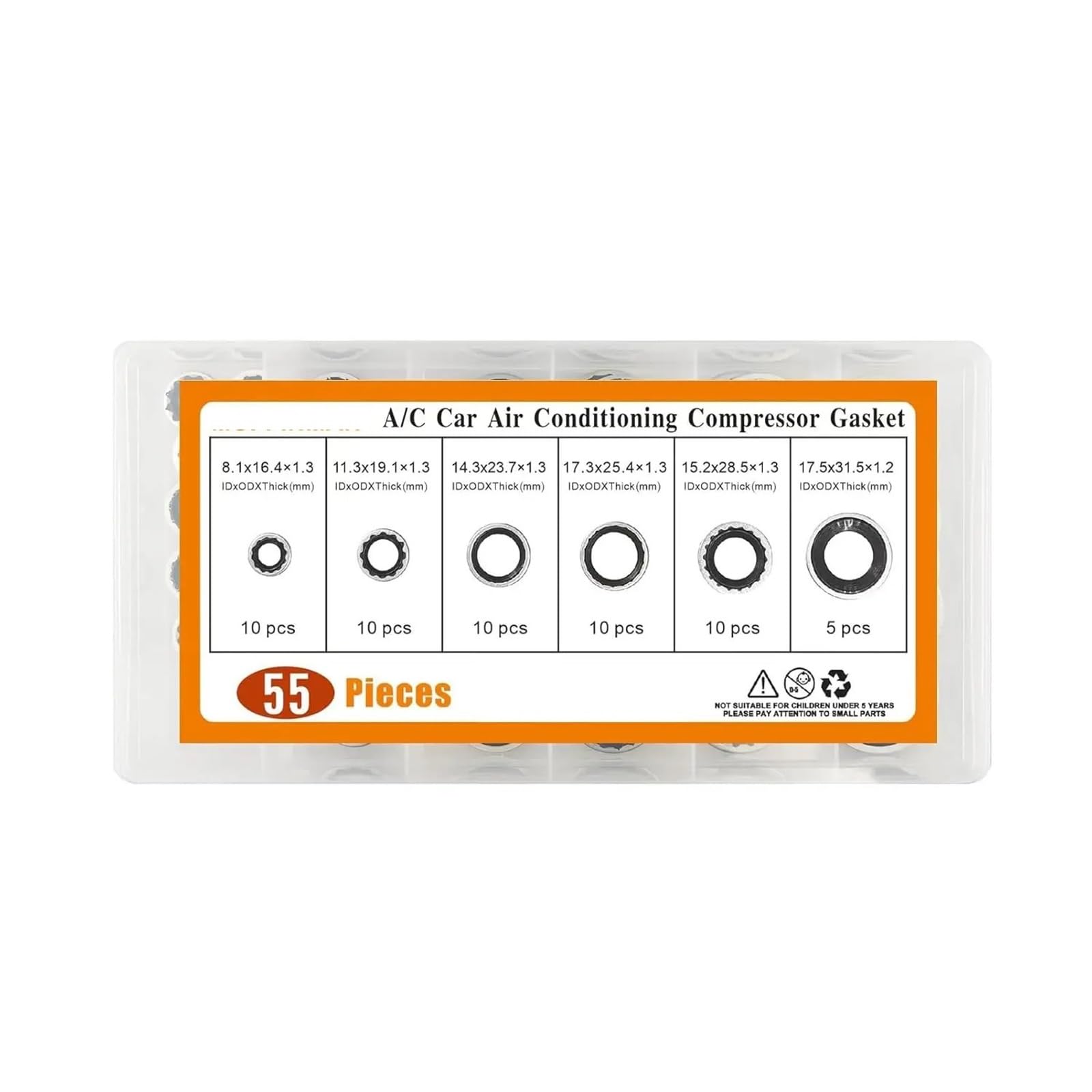 Kit de Joints pour Refroidisseur, Joint de compresseur de climatisation Automobile, kit de rondelles d'étanchéité pour Port de compresseur de climatisation, kit de Joints toriques pour climatiseur