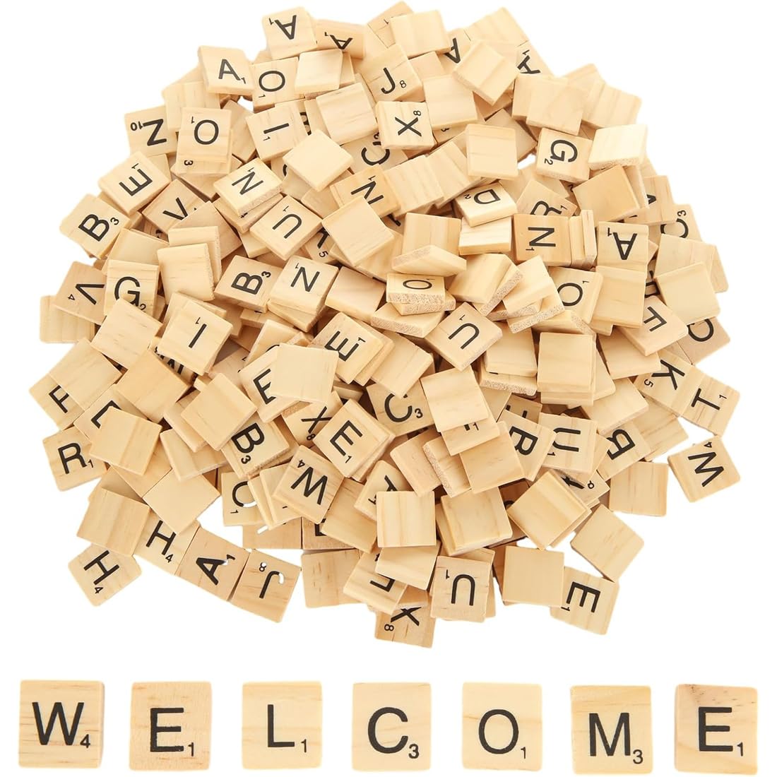 200 Pezzi Lettere E Numeri In Legno Per Bambini - Dimensioni 20x18x4 Mm, Educativi, Per Artigianato E Regali