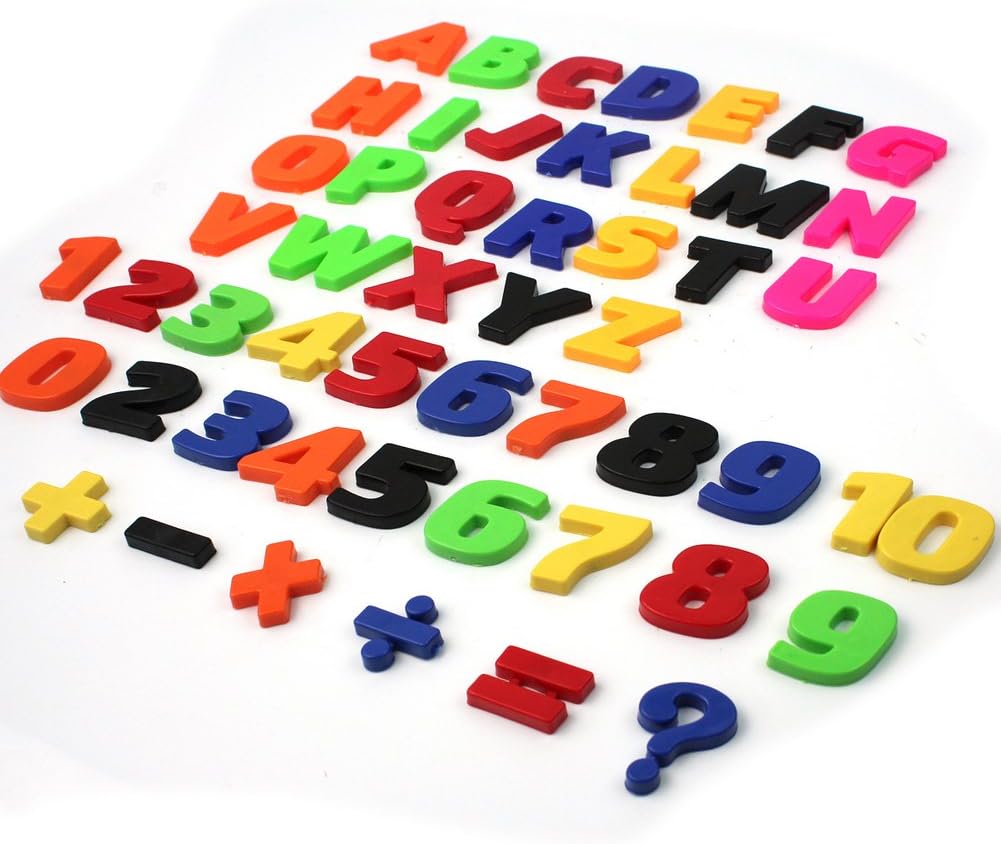 Set Of 52 Colorful Teaching Magnetic Letters & Numbers Fridge Magnets Alphabet