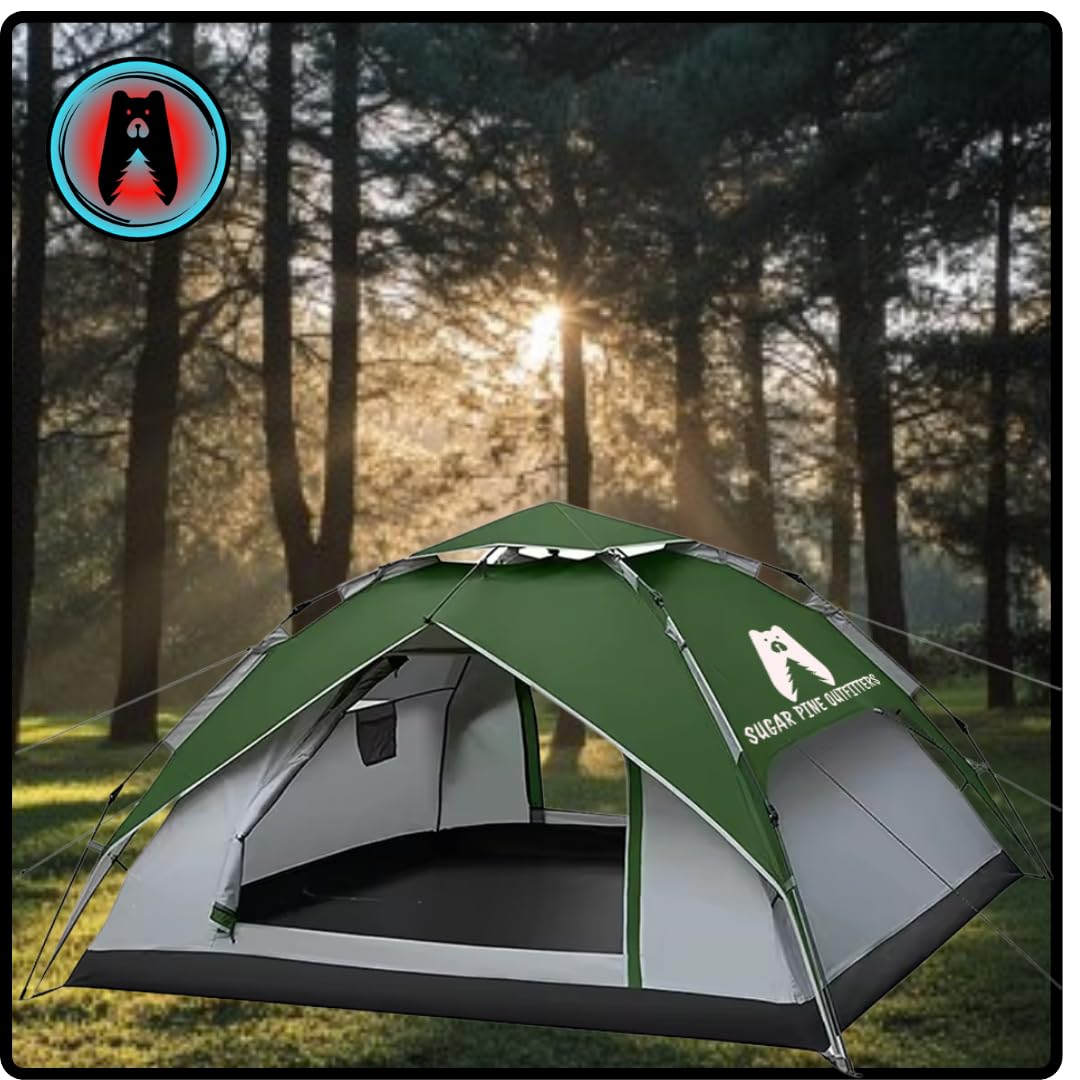 Premium ...1/2/3/4 Person Camping Tent, Easy Fast Setup, Water Resistant, Windproof, Spacious Design, Family Camping, Festivals, Backyard Adventures, Portable with Bag.