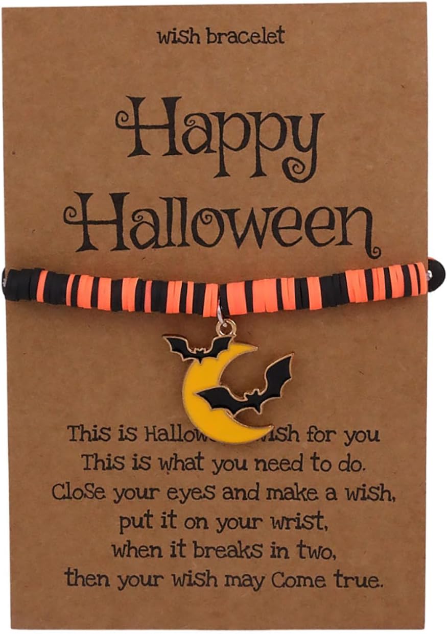Halloween Bracelets for Women Charms Goth Bead Stretch Bracelet Punk Pumpkin Ghost Spider Bracelets Witch Halloween Slap Bracelets Emo Accessories Halloween Prom Custom Accessories for Women