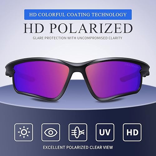 Miniatura 3 de Lentes de sol deportivos polarizados para hombres y mujeres, ciclismo, correr, conducir, pesca, TR90, marco irrompible, protección UV