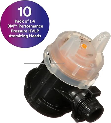 Miniatura 2 de 3M Performance Pressure HVLP Kit de recambio de cabezal de atomización 26814, tamaño 1.4, naranja, para uso pistola pulverizadora industrial