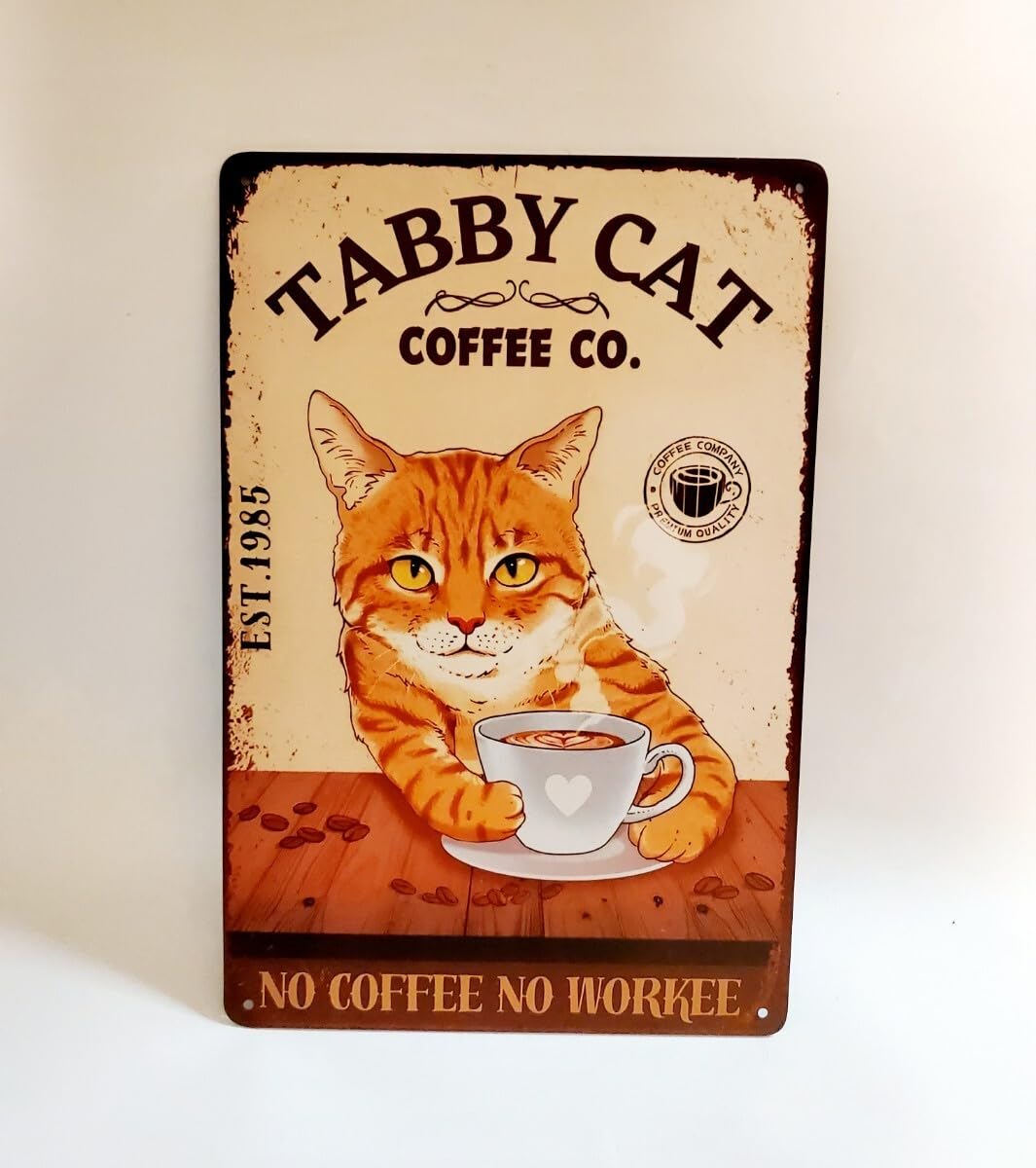 Amazon.co.jp: ブリキ看板 HANAKO レトロ 猫の看板 トラ猫 茶トラ 猫