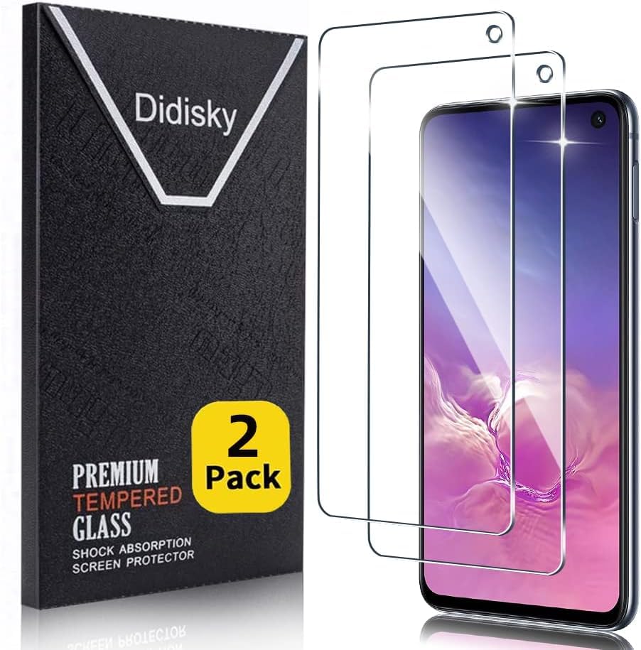 Didisky 2-Unidades Cristal Templado Protector de Pantalla para Samsung Galaxy S10E, Antihuellas, Sin Burbujas, Fácil de Limpiar, 9H Dureza,Transparente