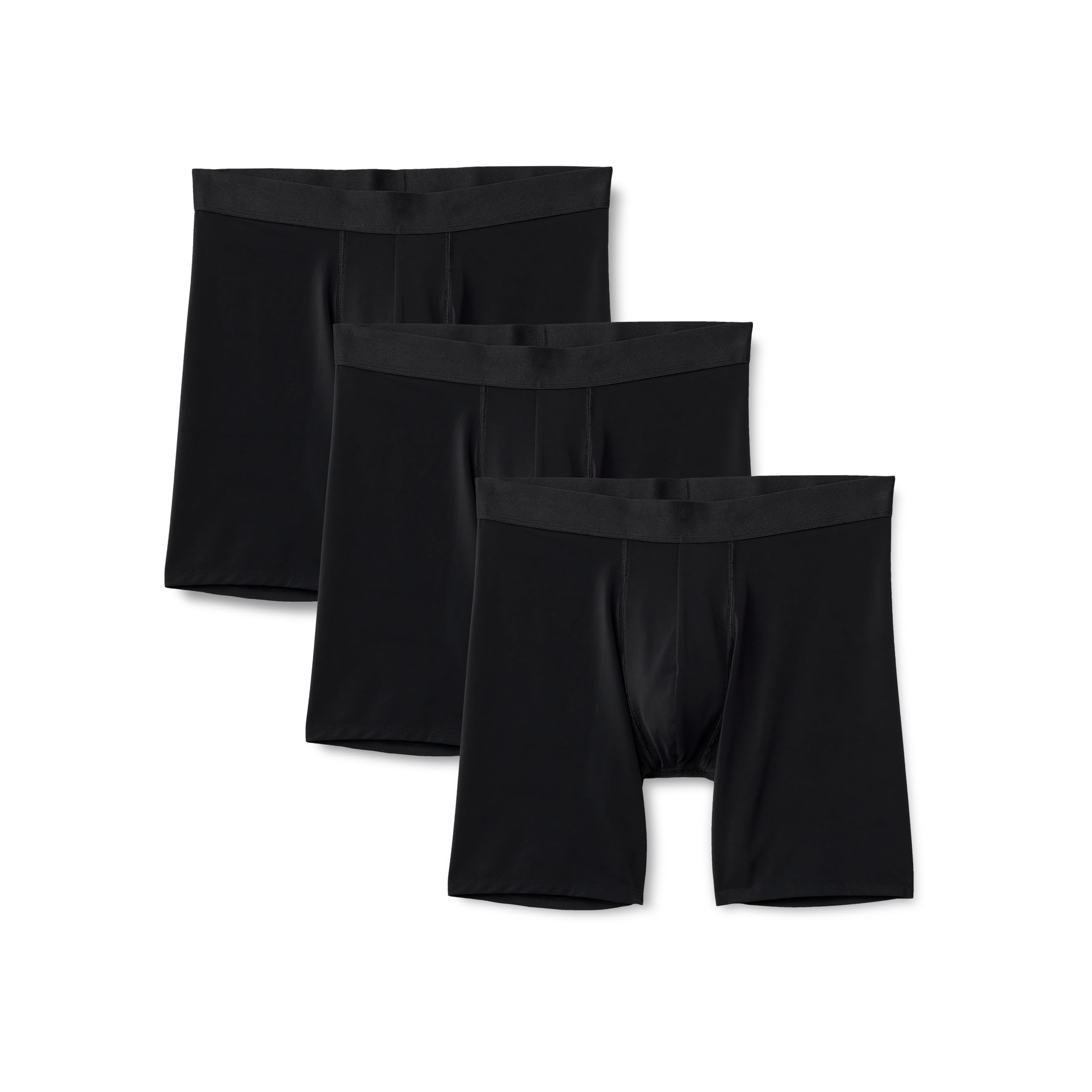 Amazon Essentials Men's Microfibre Boxer Shorts Underwear, Pack of 3, Black, S