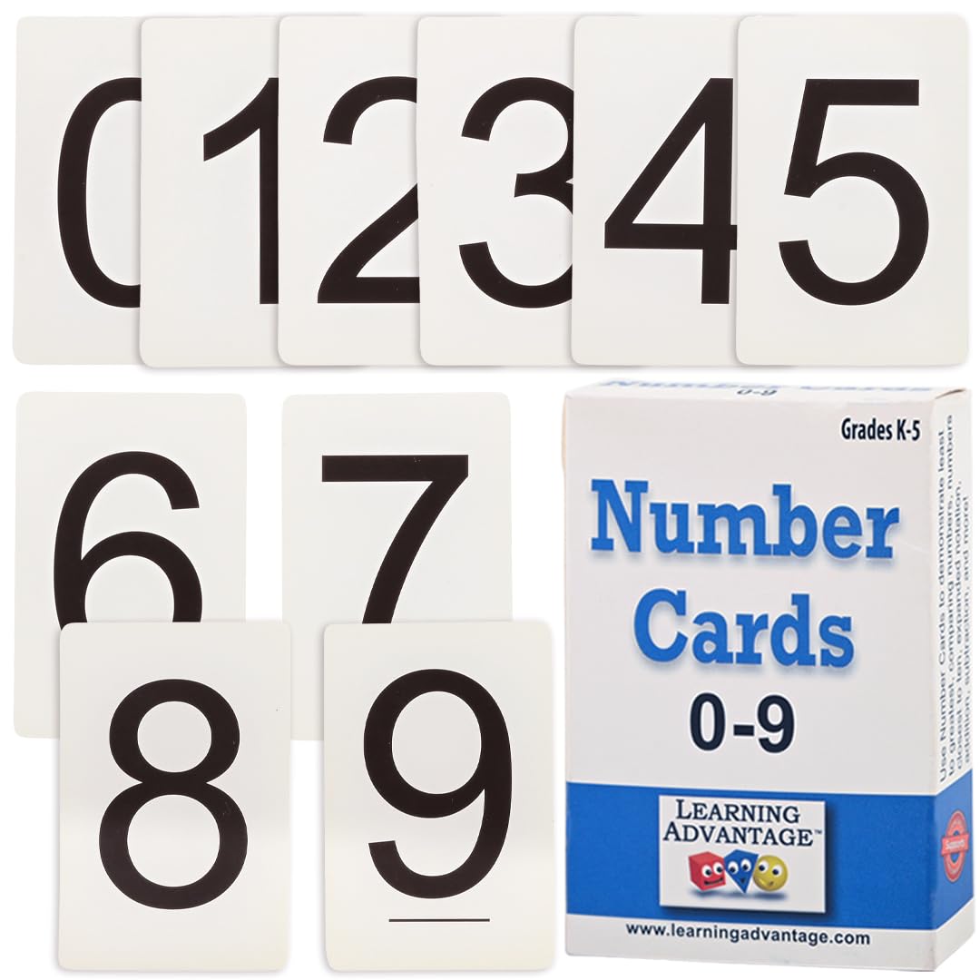 Cards Number 0-9 Black Set of 50