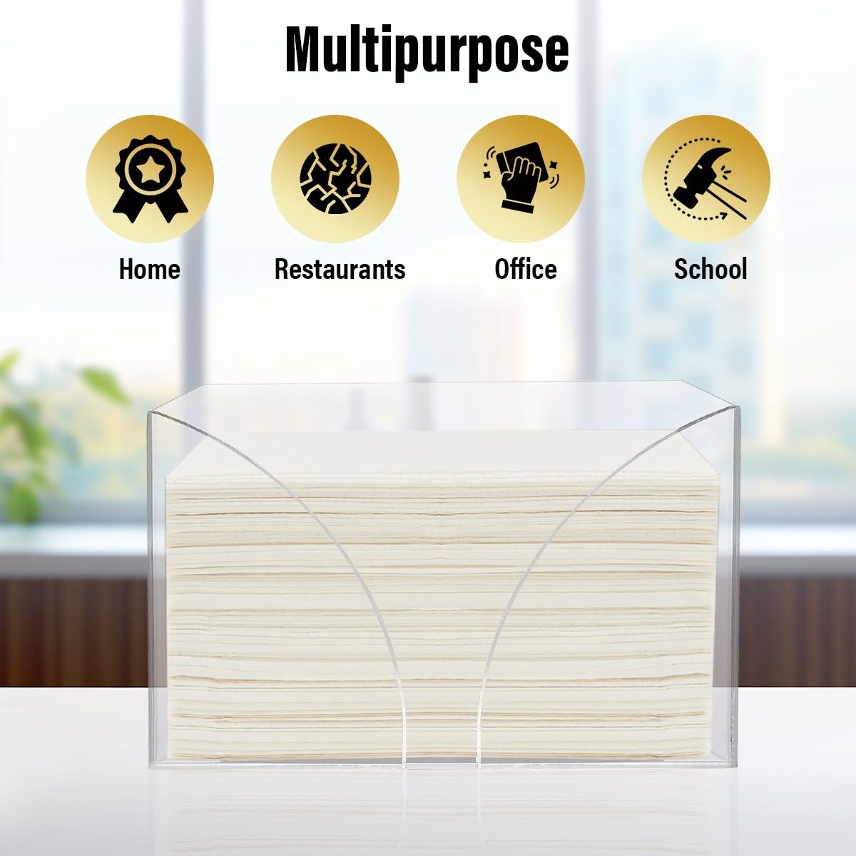 Lot De 2 Distributeurs De Serviettes En Papier Acrylique Transparent - Pour Cuisine Ou Salle De Bain