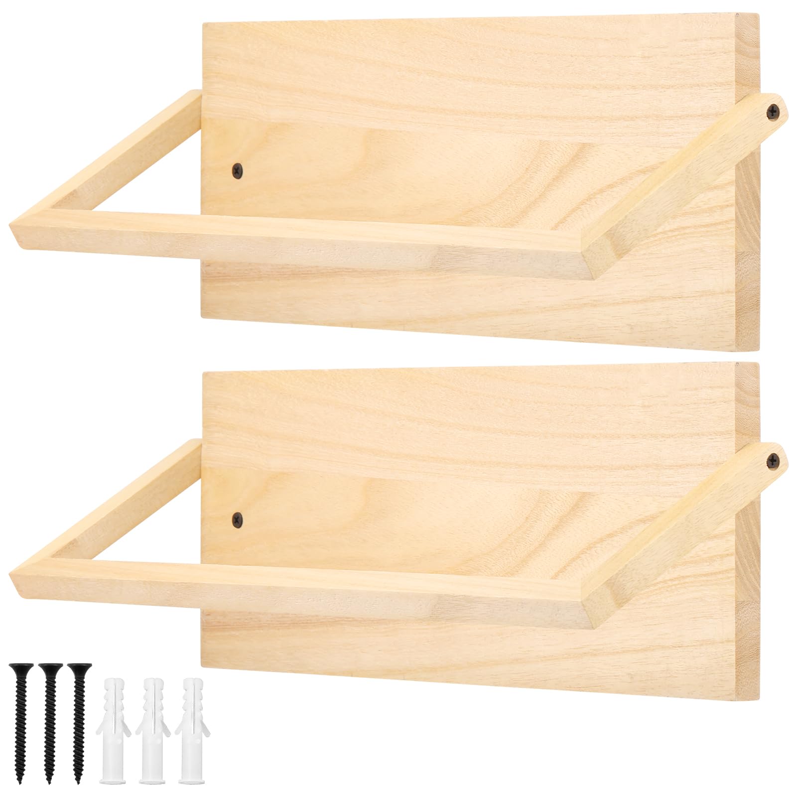Menibbler Wood 2 Pcs Solid Wall Shoe Organizer, Wall Mounted Shoe Rack, Compact Wall Shoe Holder Multipurpose Wall Shoe Rack For Home Entryway Hallway Rv Narrow Spaces