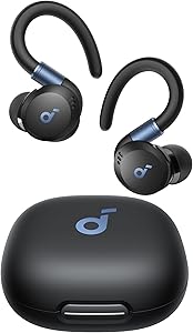 Anker Soundcore Sport X20(Bluetooth 5.3)【完全ワイヤレスイヤホン/カナル型/耳掛け/フック型/アクティブノイズキャンセリング/外音取り込み/音声通話 / IP68防塵防水規格/ 完全防塵・防水/最大48時間音楽再生 / 専用アプリ対応/PSE技術基準適合】ブラック