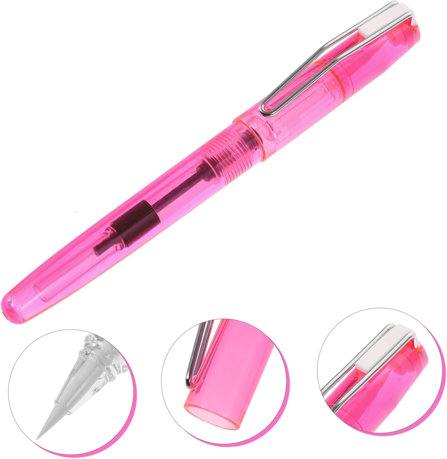 NUOBESTY Chinese Calligraphy Brush Pen Set Soft Fine Tip Ink Brush for Traditional Calligraphy Drawing Painting and Writing Practice Portable Transparent Design 2 Pcs
