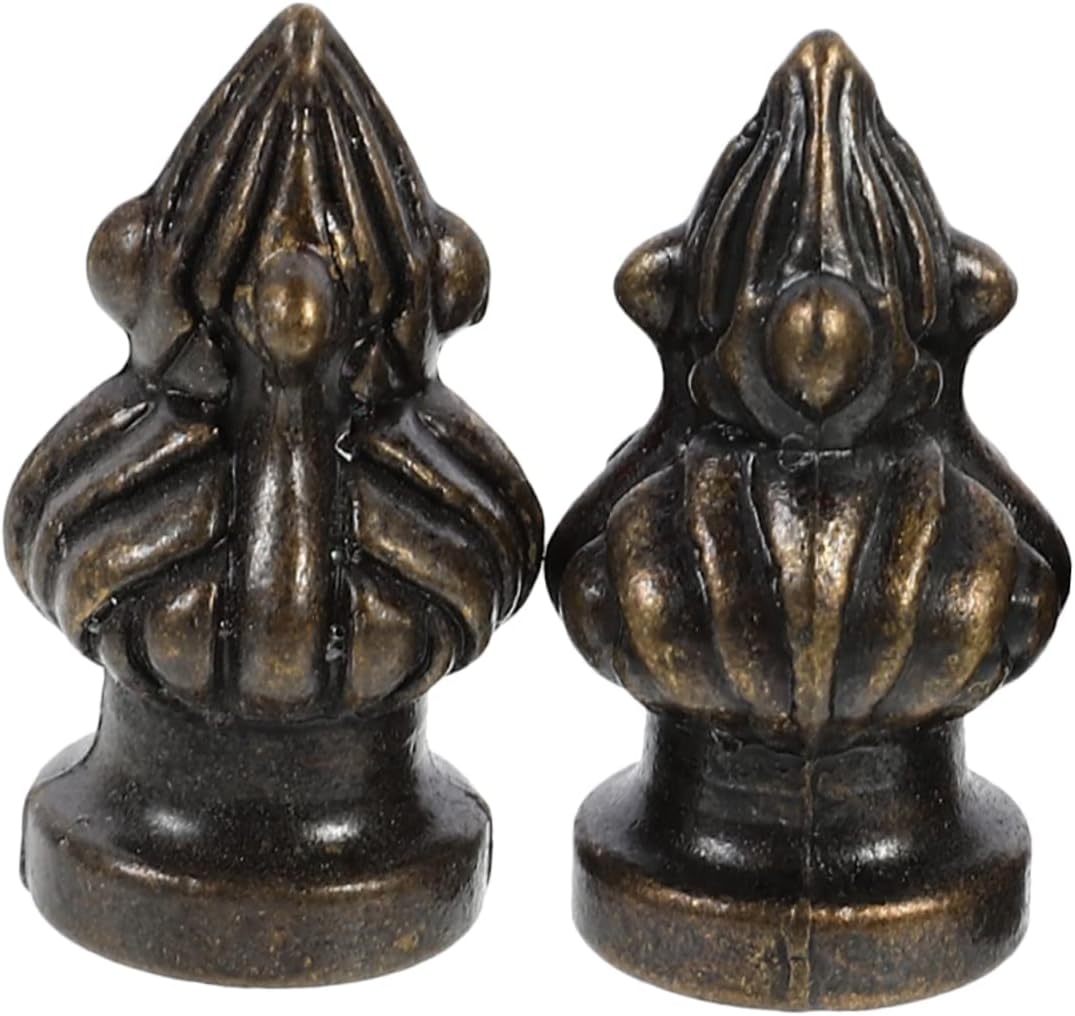 HOMSFOU 2pcs Antique Lamp Finials Decorative Pineapple Design Vintage Lamp Finial for Chandelier and Table for Home Decor and Interior Design
