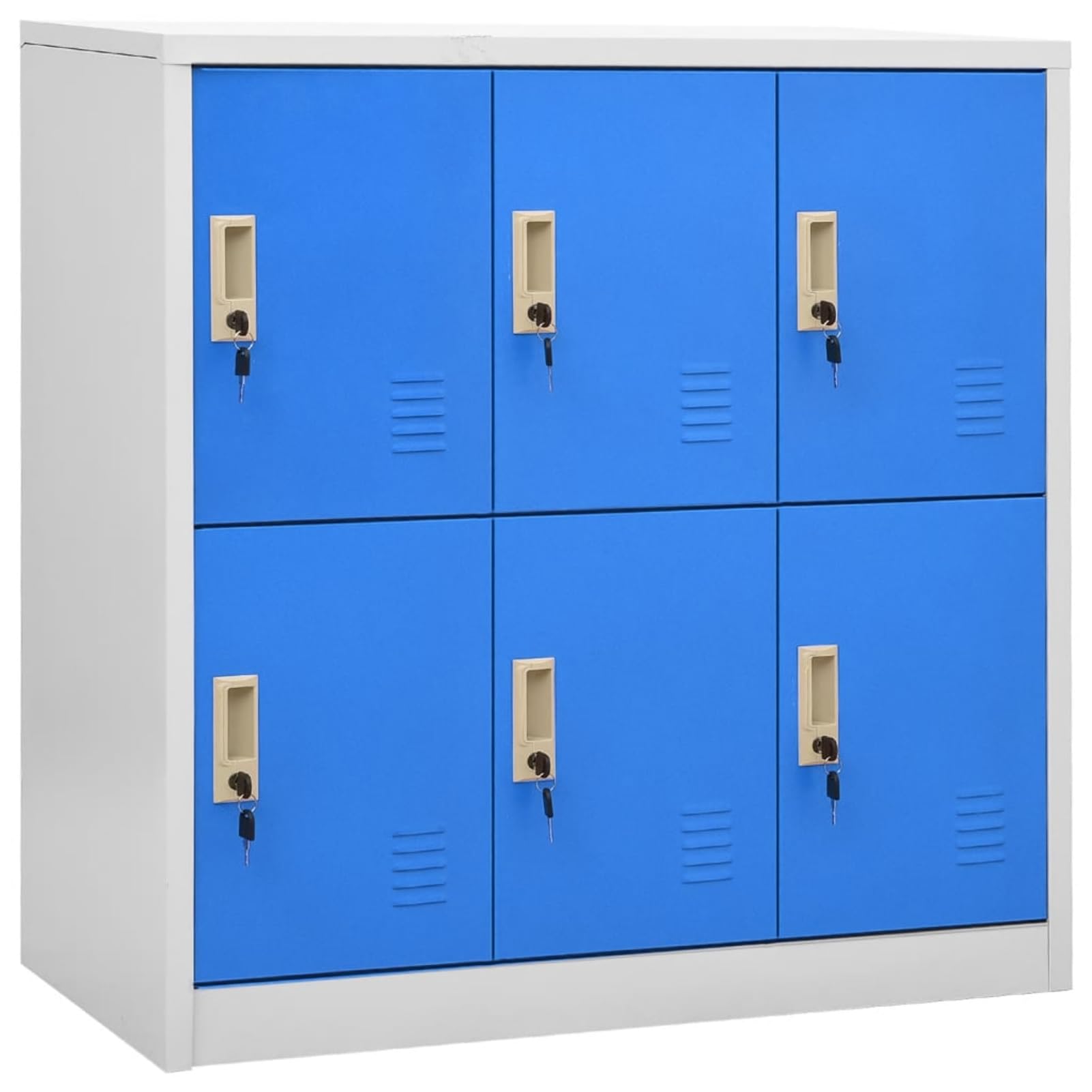 Armario Taquilla 6 Puertas: Acero, 60 kg de Capacidad, para Oficinas y Escuelas