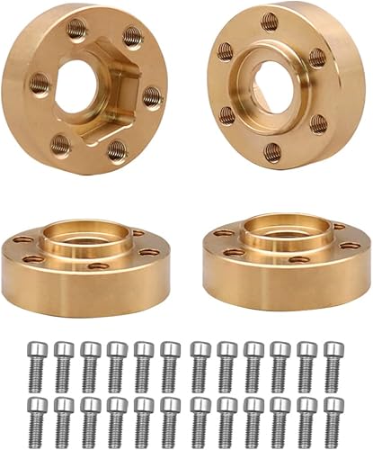 Miniatura 10 de Adaptador de latón hexagonal de rueda extendida de 0.472 in para 110 RC Crawler SCX10 TRX4 1.9 2.2 ruedas llanta de buje, paquete de 4 (negro, 0.866