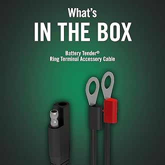 Battery Tender Ring Terminal Harness Accessory Cable - 18 inch Cord Adapter with SAE Quick Disconnect - Easy Quick Convenient for Motorcycles, Cars, ATVs and More - 081-0069-6