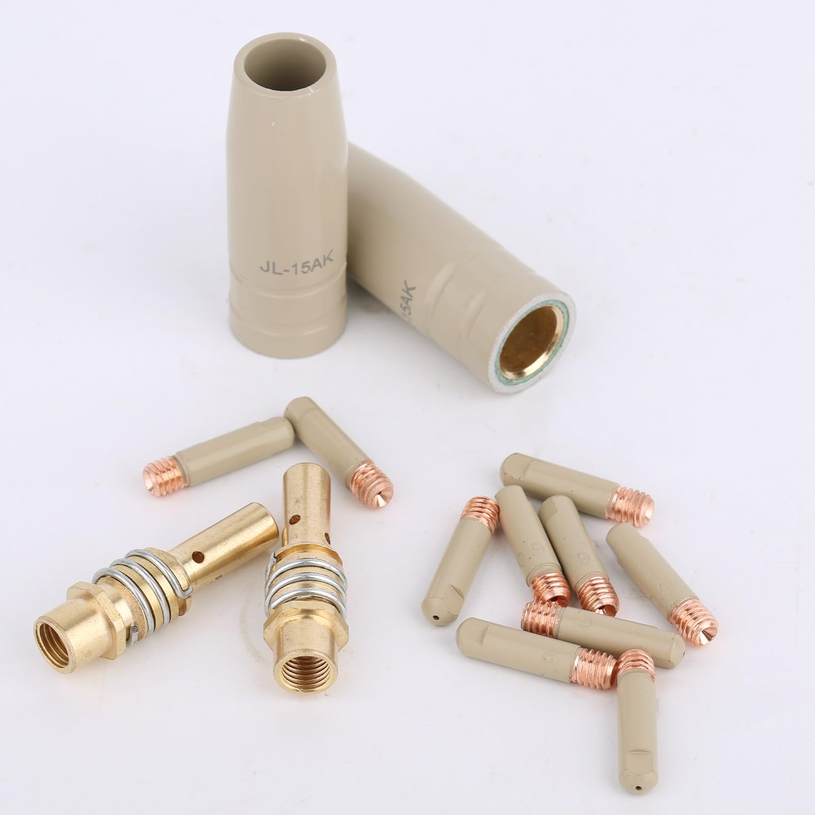 14pz Ugello per Saldatura MIG con Rivestimento Antiaderente, 10 Punte di Contatto da 0,9mm 2 Diffusori 2 Ugelli Compatibile Torce di Saldatura con MB15 e 15AK