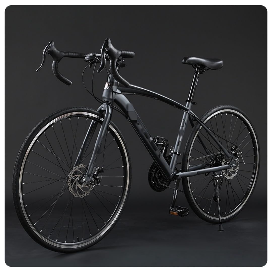 Road Bike, 700C, 21/24/27/30 Speed, Dual Disc Brake, Drop Handle, Light Weight, 330 lb Load Capacity, High Carbon Steel High Speed Racing Bike, Suitable for Both Men and Women