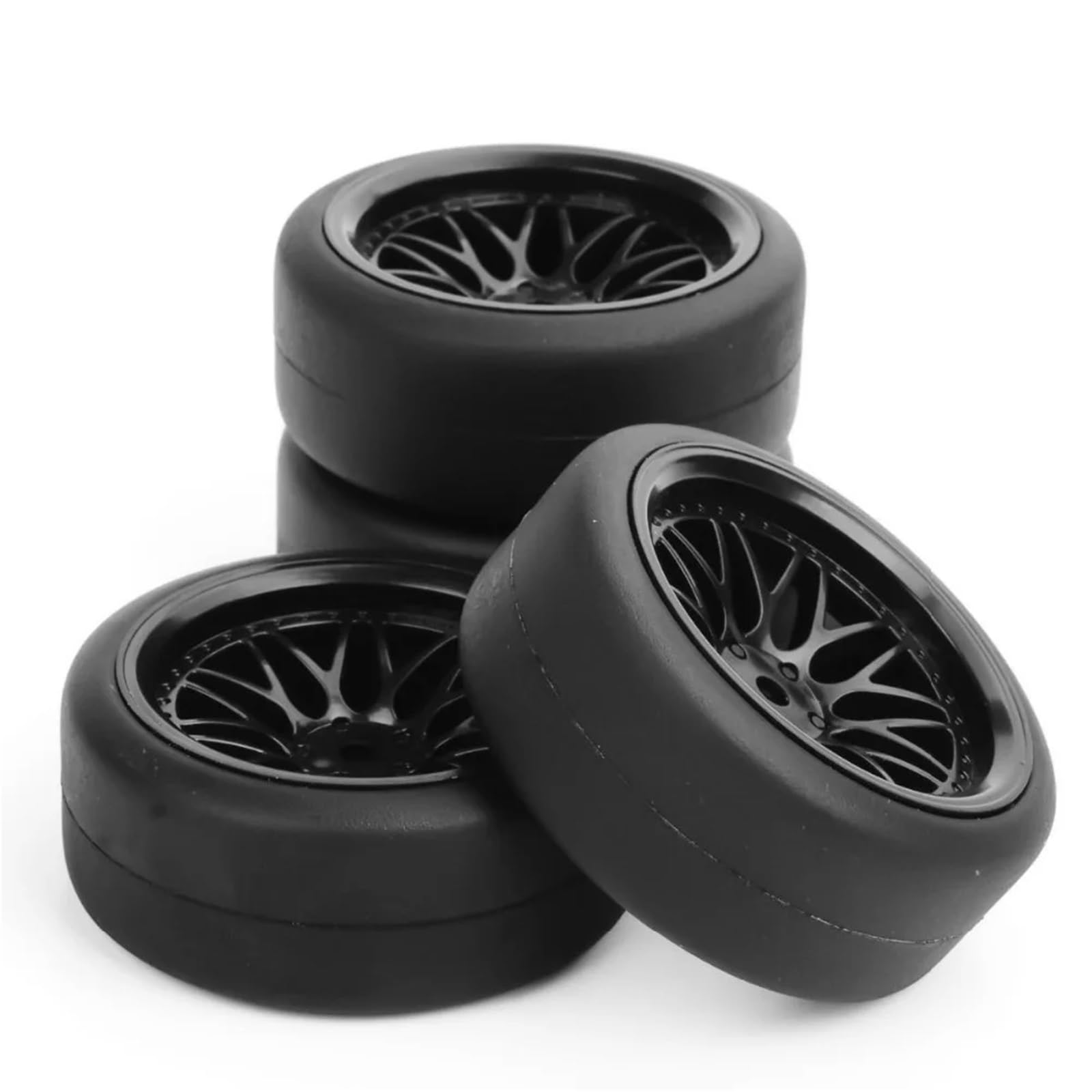 RC Neumáticos Ruedas para HPI para HSP para Racing 1/10 Escala Neumáticos Derrape Planos Y Llanta Rueda con 6mm Offset 12mm Drive Hex RC En Accesorios Coche Carretera
