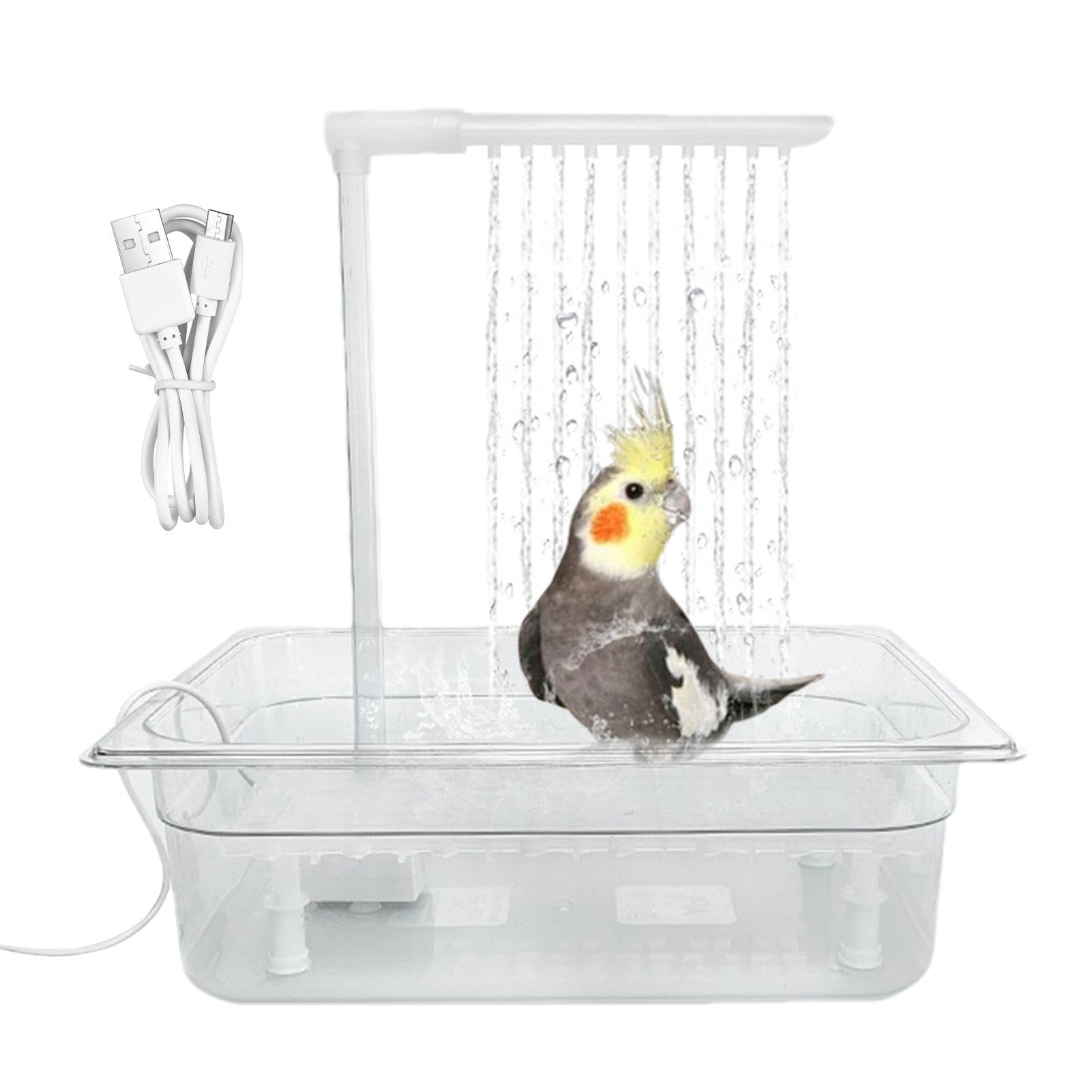 Fontaine de bain pour oiseaux avec système autonettoyant pour petite cage