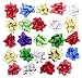 Christmas Holiday Decorative Gift Wrapping Self Adhesive Bows, Assorted Colors, 48 Count, 2.5"