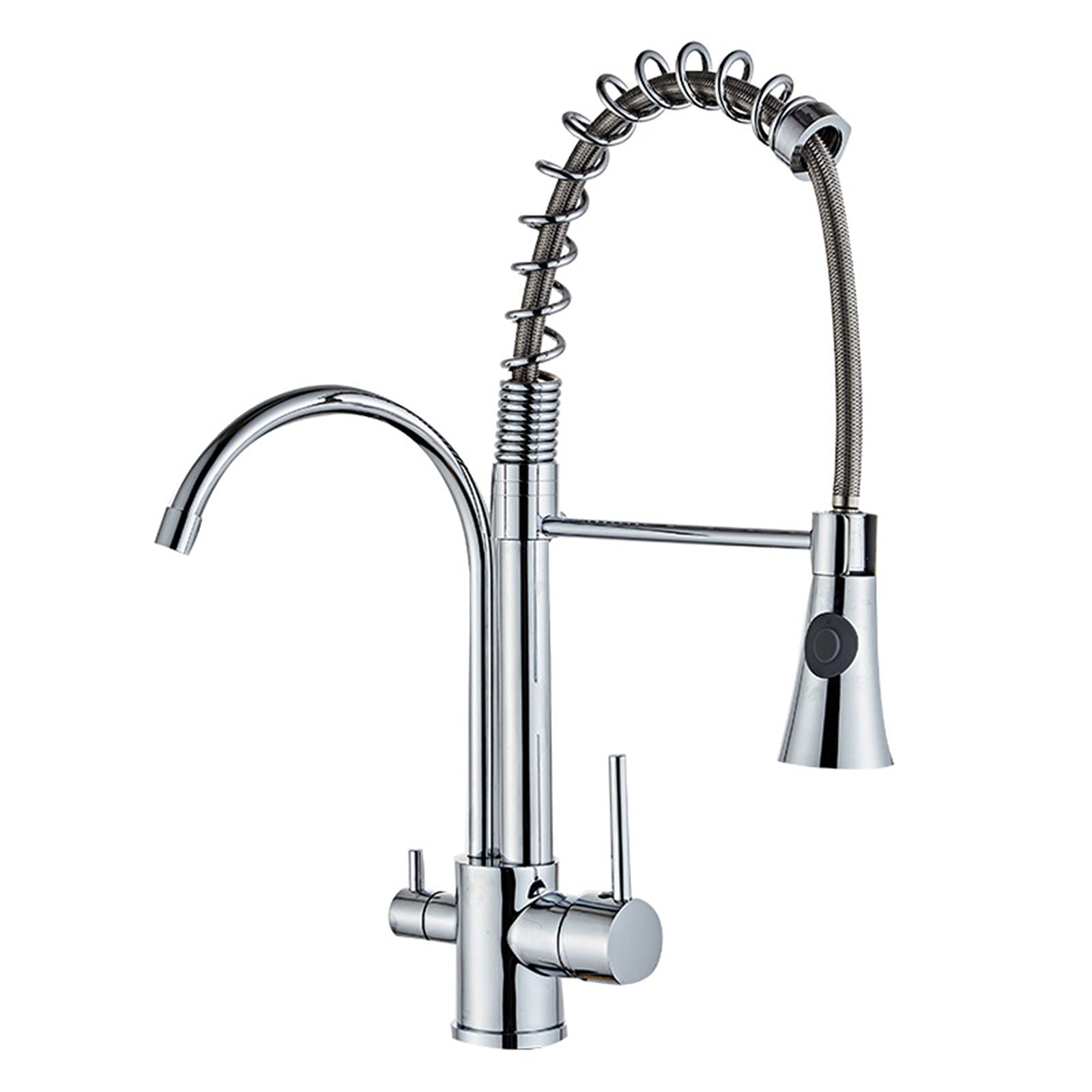 Robinet de cuisine chrome avec filtre eau potable et bec pivotant 360