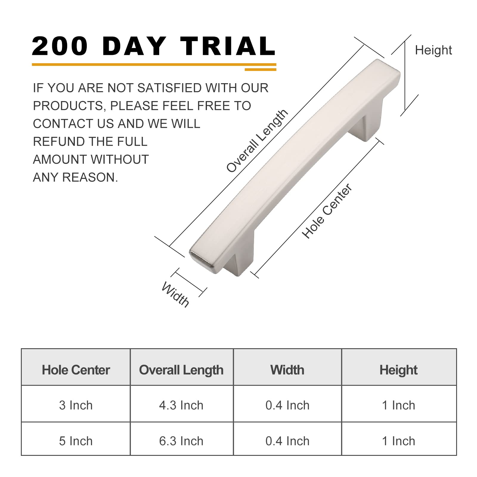 Snapklik.com : 10 Pack Brushed Satin Nickel Kitchen Cabinet Handles 3 ...