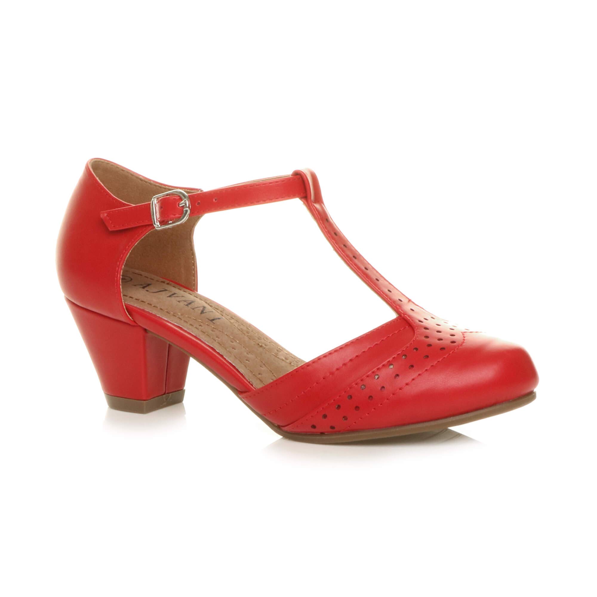 red t bar court shoes