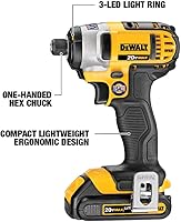 Vista 3 de DEWALT Kit combinado de herramientas eléctricas de 20V MAX, juego de 4 herramientas inalámbricas con 2 baterías y cargador (DCK444C2)