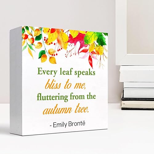 Miniatura 37 de Decoración de escritorio de otoño, Groovy Gobble Gobble Fall Thanksgiving Wood Block Sign Decoración de escritorio, caja de madera rústica de