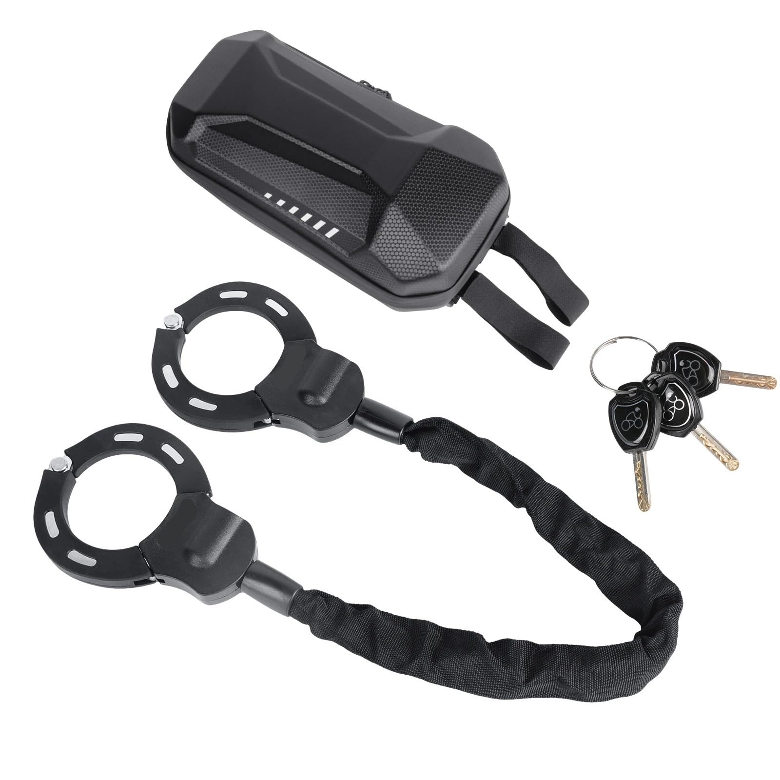 Chain Lock 90cm Handcuff Lock with Key and Handlebar Bag Safety Anti-Theft Protection Motorcycle Handlebar Lock