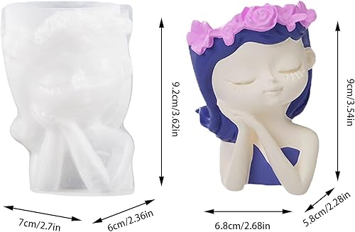 Miniatura 2 de Moldes de silicona para macetas, molde de silicona para plantas de yeso de doncella, molde de silicona para maceta para flores suculentas, molde de