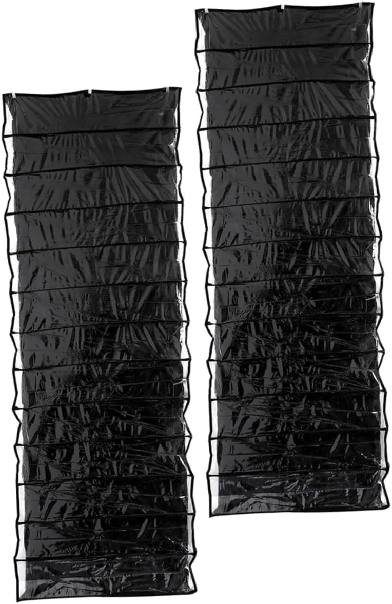 2PCS Over Door Shoe Organizer Rack with Large Capacity Hanging Storage for Closet Bedroom Dorm Room Space Saving Black