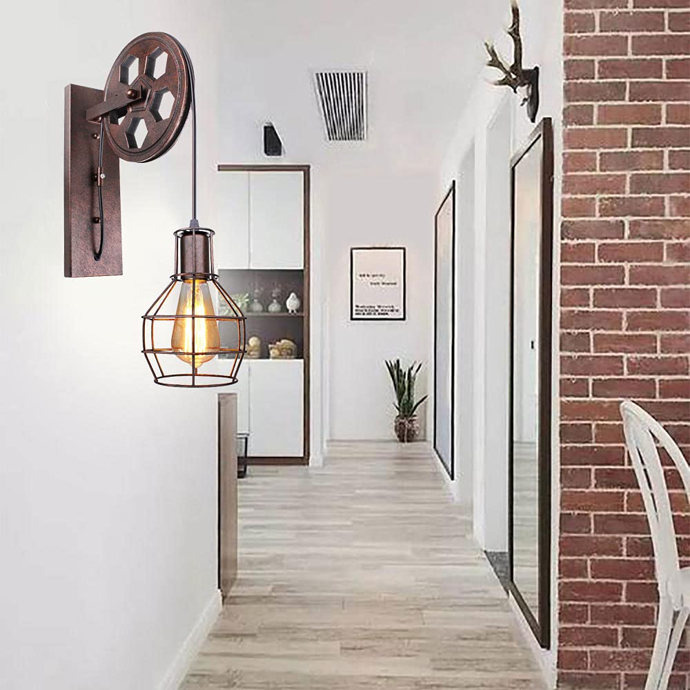PETITES ECREVISSES Industrielle Wandleuchte – 2 Stück, E27, Verstellbar, Ø 22 Cm, Metall | Retro-Beleuchtung Für Wohnzimmer & Flur