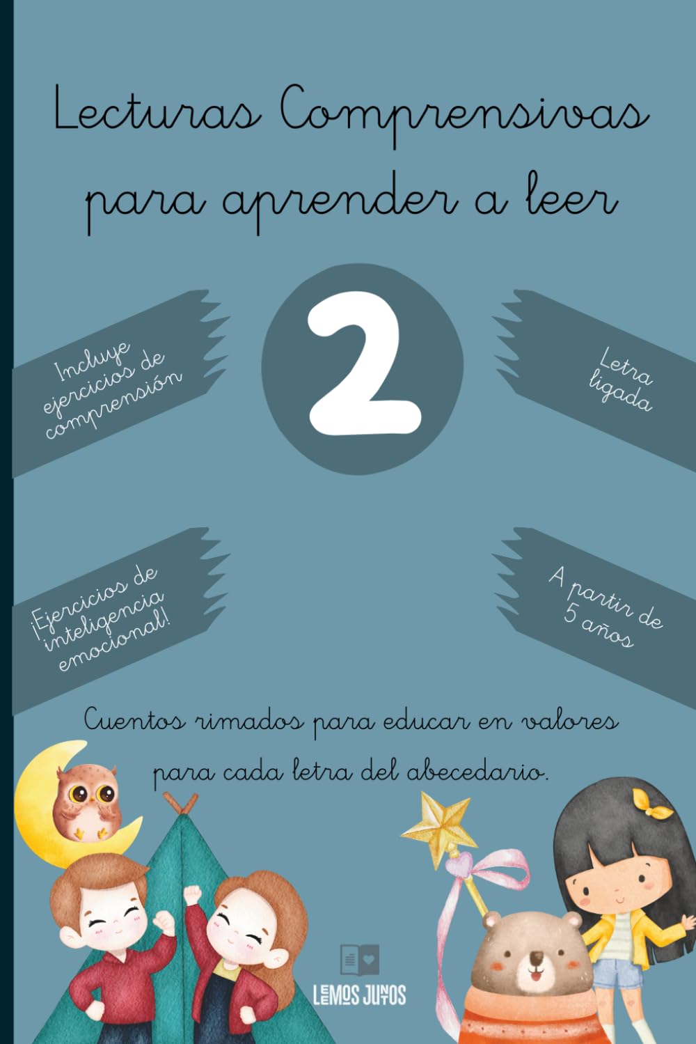 Lecturas comprensivas para aprender a leer 2: Cuentos rimados para educar en valores para cada letra del abecedario. Letra ligada, a partir de 5 años, ... Cuaderno de actividades descargable extra.