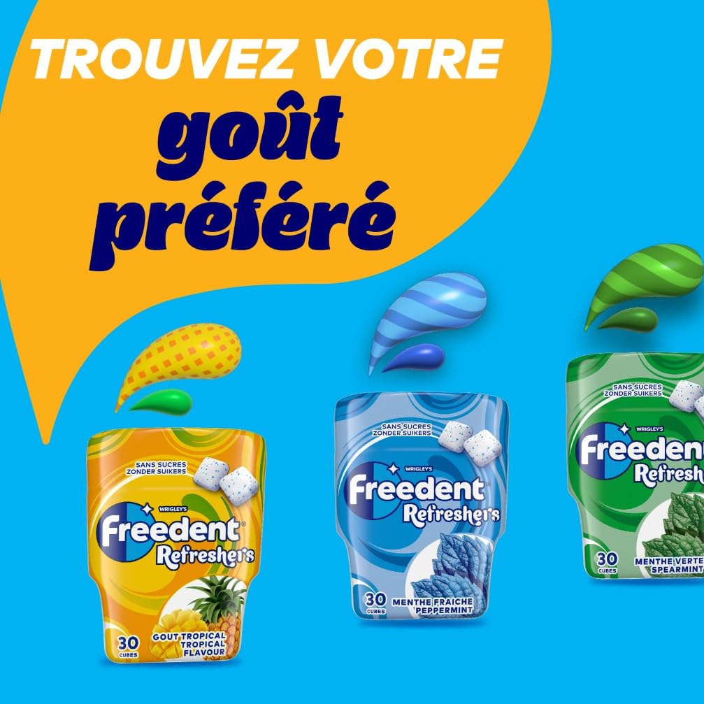 FREEDENT REFRESHERS Chewing-gum Fraise Citron 30 Dragées 67g
