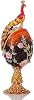 QIFU Hand Painted Orange Peacock Style Easter Egg Enamel Trinket Box Unique Gift for Family