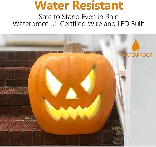 Miniatura 2 de Jack O' Lantern - Farol de calabaza de Halloween con iluminación extra grande, faroles de calabaza preiluminados para Halloween, chimenea, porche,