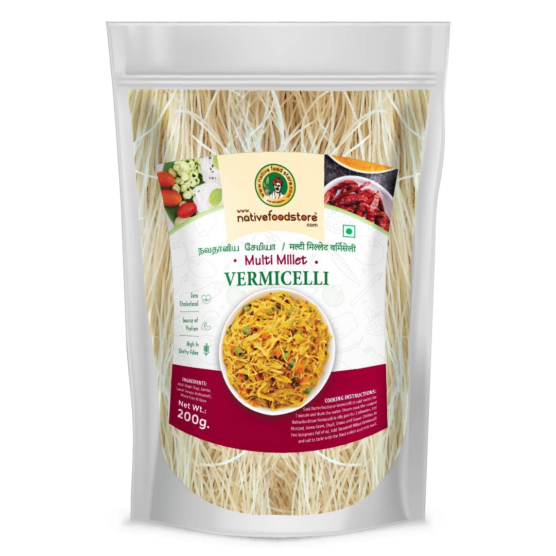 NativeFoodStore Multi Millet Vermicelli Semiya-200gms, (semiya, shavige, shemai, seviyan, semige) for Kids, Family, Friends, No Preservative, Taste and Nutritious, Easy to Cook, Quick (B08VGPZMT7) Amazon Price History, Amazon Price Tracker