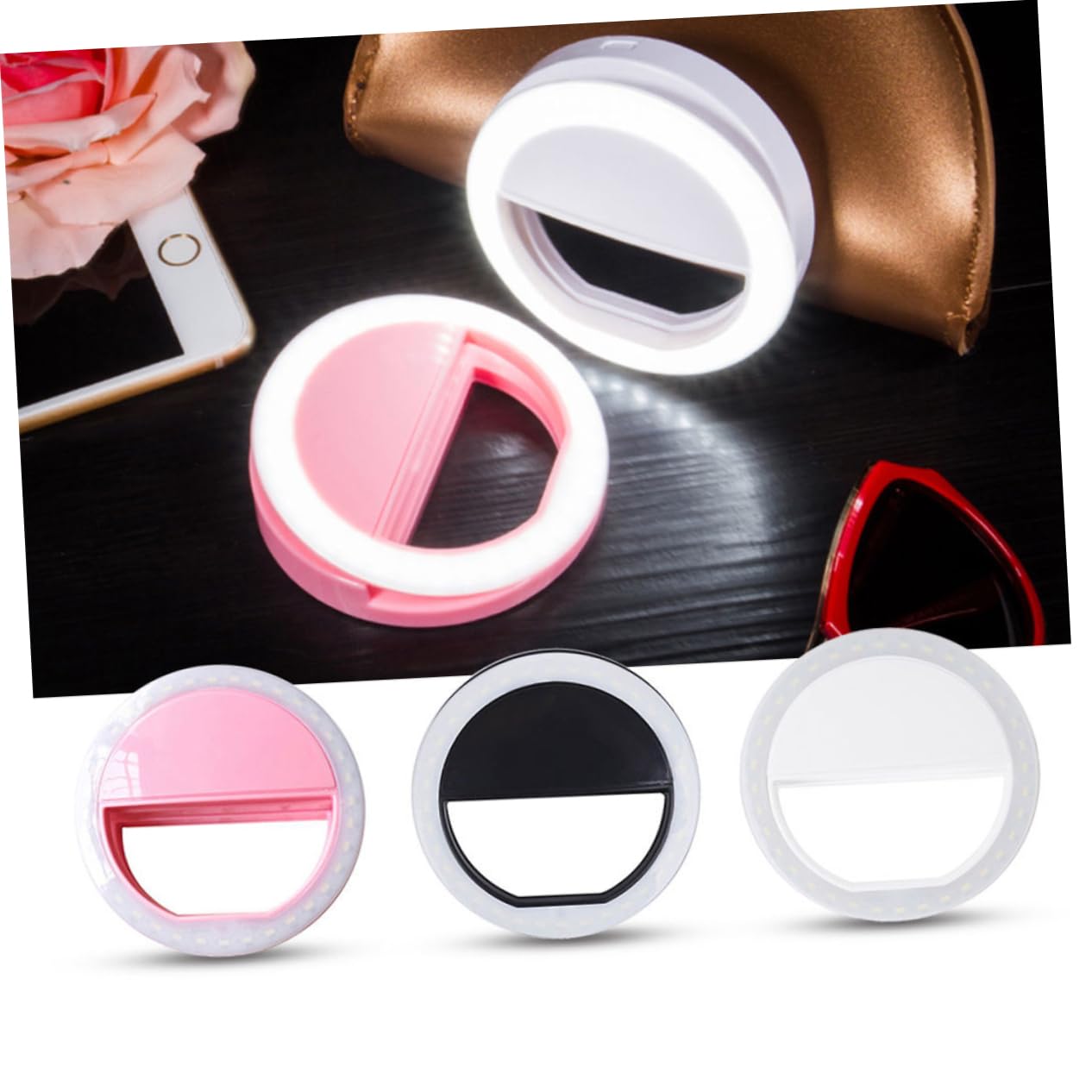 BEBEMOKO Selfie Ring Light for Phone Mode LED Fill Light Black Photography Light for Low Light Conditions for Medical and Forensic Photography