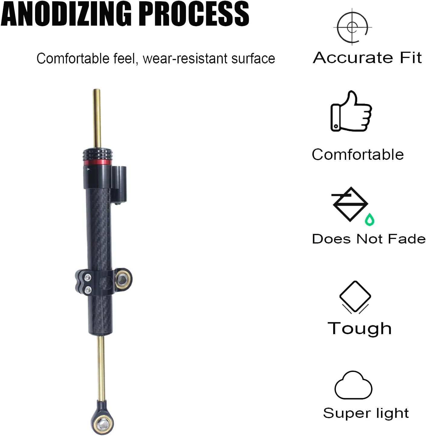 Motorcycle Universal CNC Aluminum 13" Carbon Fiber Steering Damper Adjustable Damper Universal Steering Stabilizer For Sport Bike Street Bike Safety Control