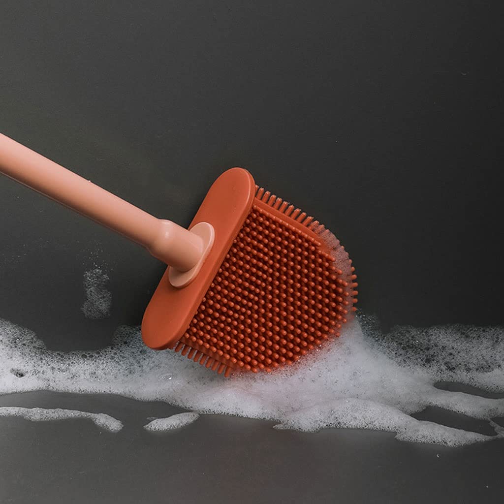 Scopino per WC con supporto, manico antiscivolo, setole flessibili per un'asciugatura rapida e una facile pulizia, strumento essenziale per l'igiene del bagno