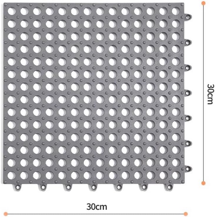 モジュール式連動クッションプール排水タイル滑り止め床タイルマットプールシャワーペットエリアキャビンデッキ屋内/屋外/グレー-12個/