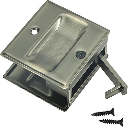 Miniatura 3 de HOMOTEK Tirador de puerta de bolsillo de privacidad sin placa de interruptor. Reemplaza los accesorios deslizantes de pasaje viejos o dañados sin