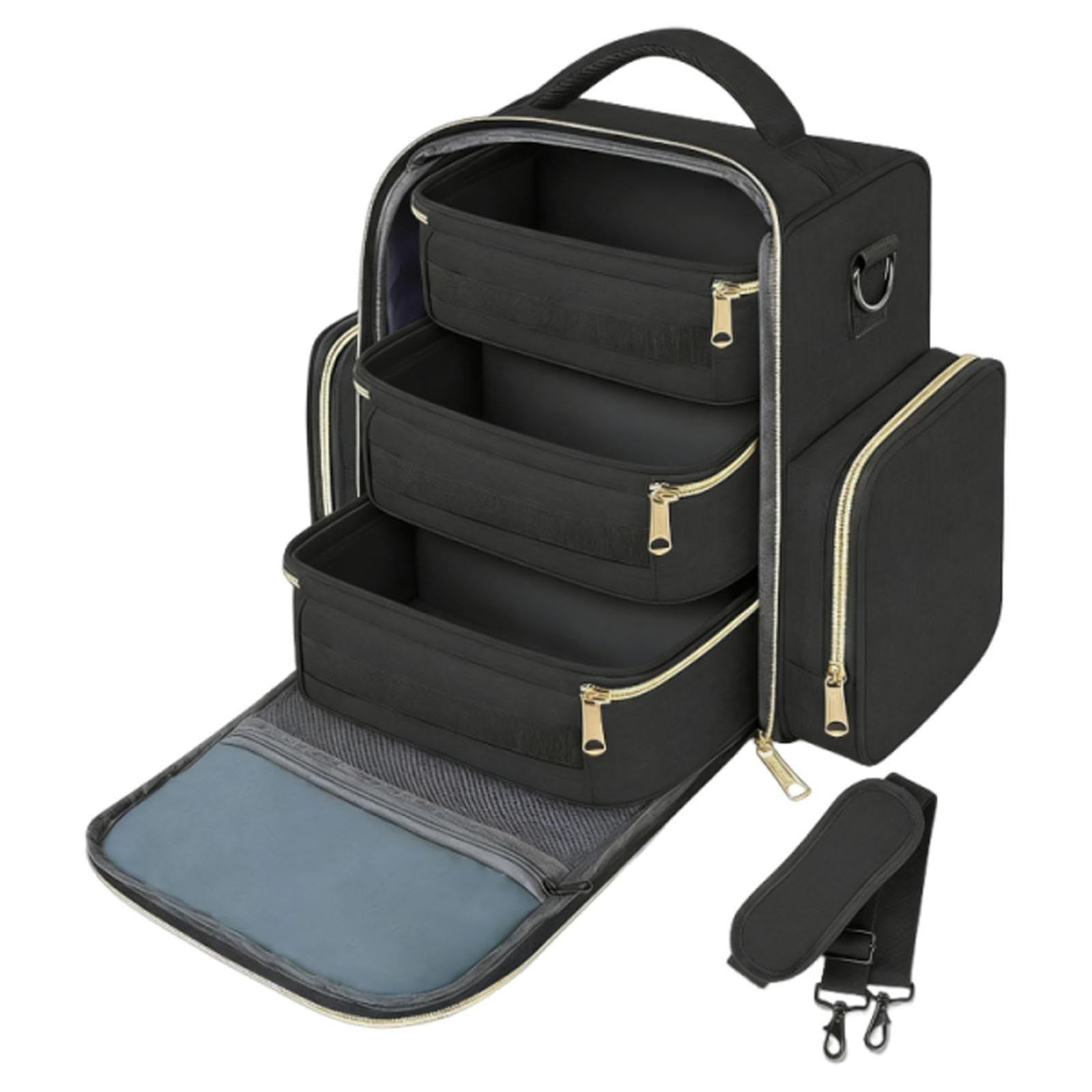 Tragbares Nagellack Organizer Etui, Gel Nagellack Tasche, Schwarz